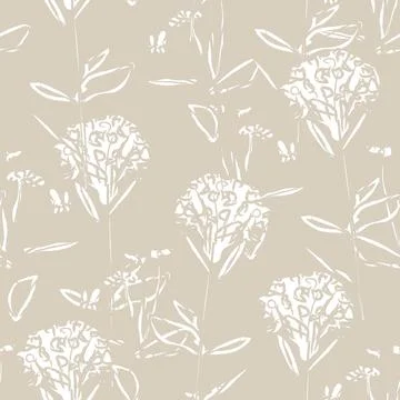 Floral Brush strokes Seamless Pattern Design Illustrazione stock