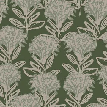 Floral Brush strokes Seamless Pattern Design Stock Illustration