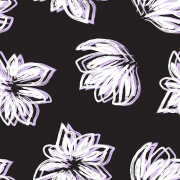Floral Brush strokes Seamless Pattern Design イラスト素材