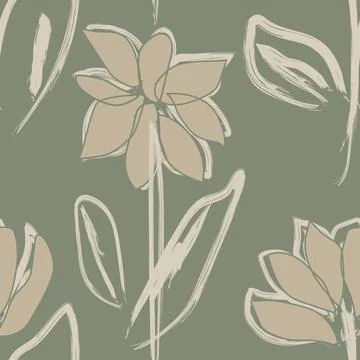 Floral Brush strokes Seamless Pattern Design Stock Illustration