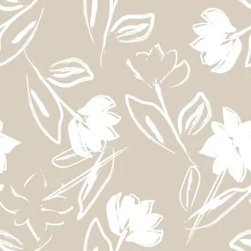 Floral Brush strokes Seamless Pattern Design イラスト素材