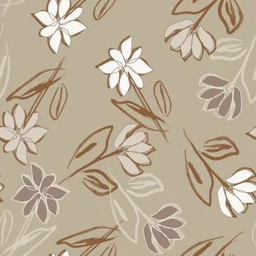 Floral Brush strokes Seamless Pattern Design 스톡 일러스트