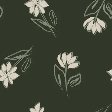 Floral Brush strokes Seamless Pattern Design 스톡 일러스트