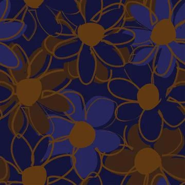 Floral Brush strokes Seamless Pattern Design Stock Illustration