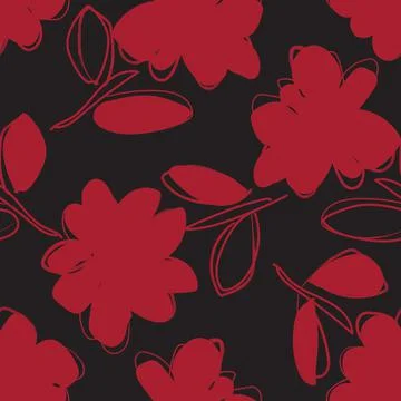 Floral Brush strokes Seamless Pattern Design Stock Illustration