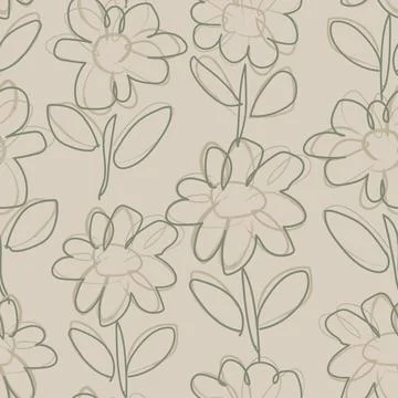 Floral Brush strokes Seamless Pattern Design Stock Illustration