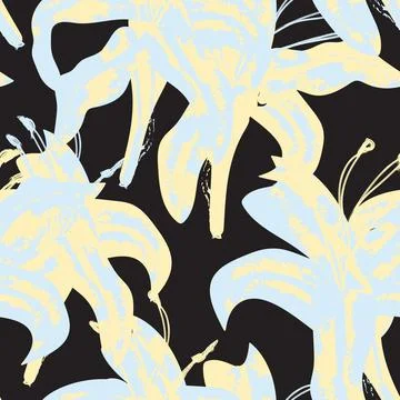 Floral Brush strokes Seamless Pattern Design Stock Illustration