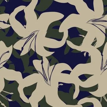 Floral Brush strokes Seamless Pattern Design Illustrazione stock