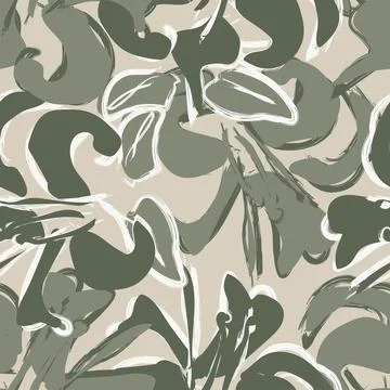 Floral Brush strokes Seamless Pattern Design 스톡 일러스트