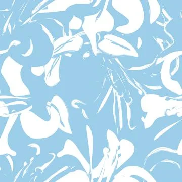 Floral Brush strokes Seamless Pattern Design イラスト素材