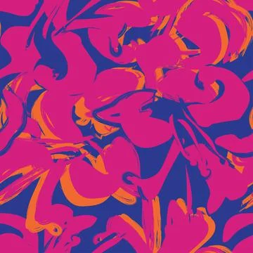 Floral Brush strokes Seamless Pattern Design Stockillustratie