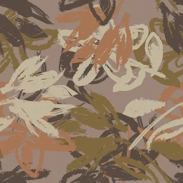 Floral Brush strokes Seamless Pattern Design Stock Illustration