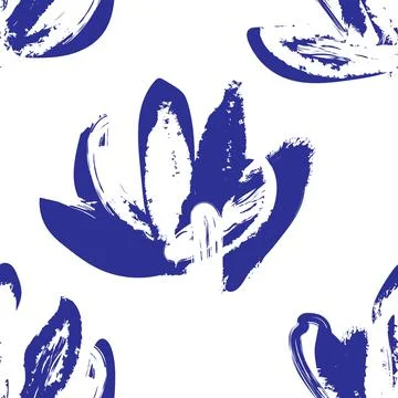 Floral Brush strokes Seamless Pattern Design イラスト素材