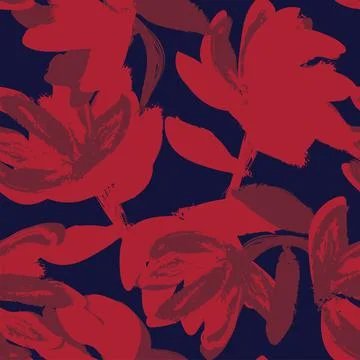 Floral Brush strokes Seamless Pattern Design Stock Illustration