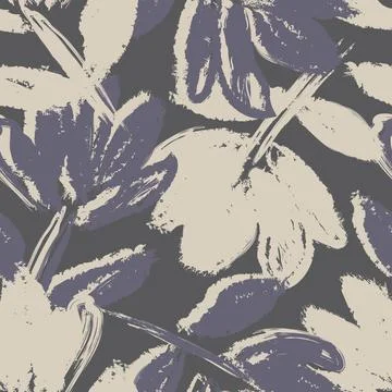Floral Brush strokes Seamless Pattern Design Stock Illustration
