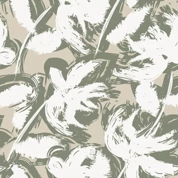Floral Brush strokes Seamless Pattern Design Stock Illustration