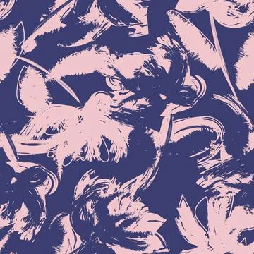 Floral Brush strokes Seamless Pattern Design Stock Illustration