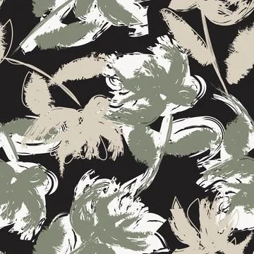 Floral Brush strokes Seamless Pattern Design Stock Illustration