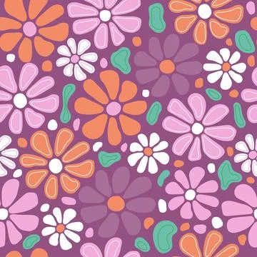 Floral brush strokes seamless pattern design for fashion textiles, graphics.. Stock Illustration