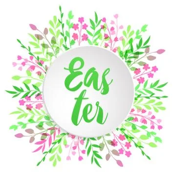 Floral card for Easter Stock Illustration