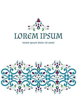 Floral card template vector Stock Illustration