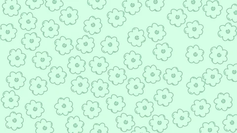 Floral cartoon doodle pattern with fun minimalist6 Stock Footage 328271648