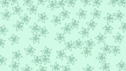 Floral cartoon doodle pattern with fun minimalist lines 2 Stock Illustration