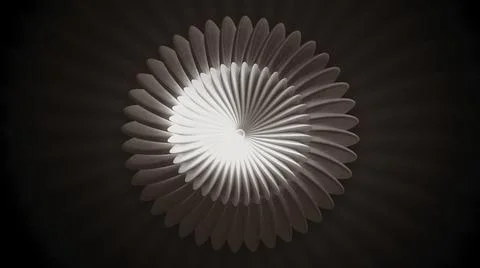 Floral centralized Pattern. Motion. Simple pattern of moving 3d flower. Floral Stock Illustration