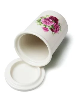 Floral Ceramic Container Stock Photos