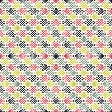 Floral Chinese vector seamless pattern Stock Illustration