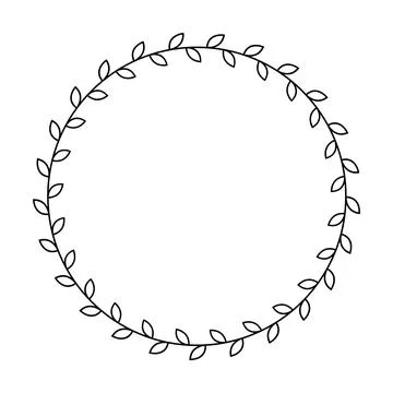 Floral circle border design rounded flower frame ring for decoration Stock Illustration