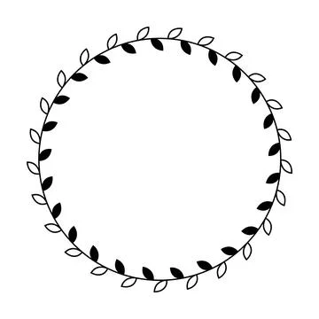 Floral circle border design rounded flower frame ring for decoration Stock Illustration