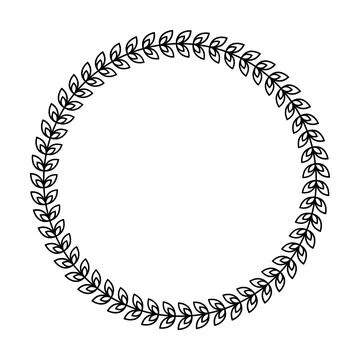 Floral circle border design rounded flower frame ring for decoration Stock Illustration