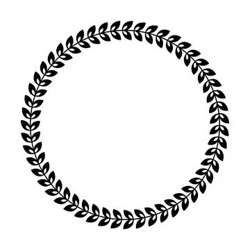 Floral circle border design rounded flower frame ring for decoration Stock Illustration