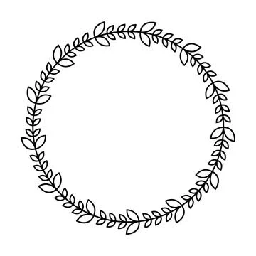 Floral circle border design rounded flower frame ring for decoration Stock Illustration