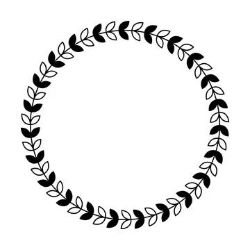 Floral circle border design rounded flower frame ring for decoration Stock Illustration