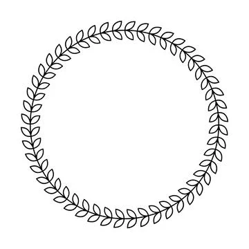 Floral circle border design rounded flower frame ring for decoration Stock Illustration