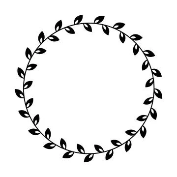 Floral circle border design rounded flower frame ring for decoration Stock Illustration