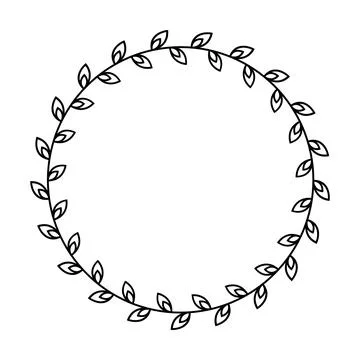 Floral circle border design rounded flower frame ring for decoration Stock Illustration