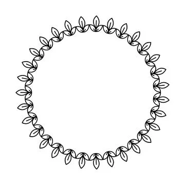 Floral circle border design rounded flower frame ring for decoration Stock Illustration