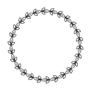Floral circle border design rounded flower frame ring for decoration Illustrazione stock