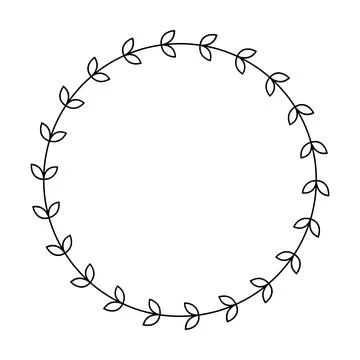 Floral circle border design rounded flower frame ring for decoration orname.. Stockillustratie