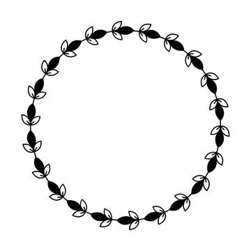 Floral circle border design rounded flower frame ring for decoration Illustrazione stock