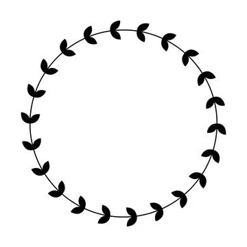 Floral circle border design rounded flower frame ring for decoration Stock Illustration
