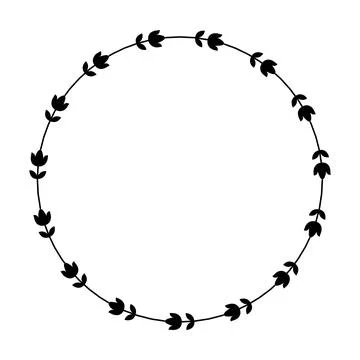 Floral circle border design rounded flower frame ring for decoration orname.. Stock Illustration