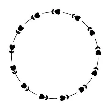 Floral circle border design rounded flower frame ring for decoration orname.. Stock Illustration