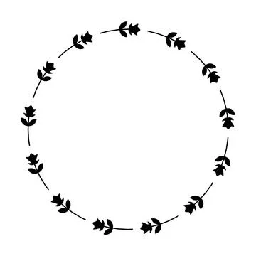 Floral circle border design rounded flower frame ring for decoration orname.. Stock Illustration