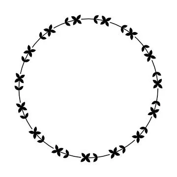 Floral circle border design rounded flower frame ring for decoration orname.. Stock Illustration