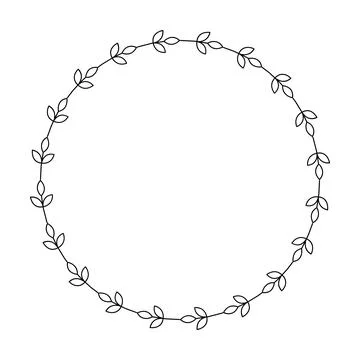 Floral circle border design rounded flower frame ring for decoration orname.. Illustrazione stock