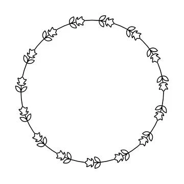 Floral circle border design rounded flower frame ring for decoration orname.. Stock Illustration